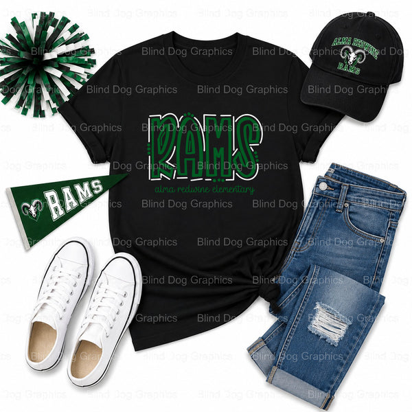 ALMA REDWINE ELEMENTARY LIONS Mascot – Alma Redwine Elementary Premade DTF Transfer (view 1 of 2) – by Blind Dog Graphics...