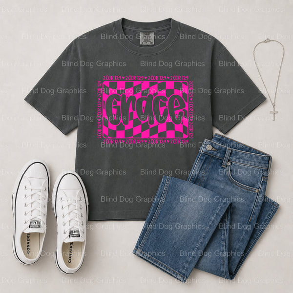 Amazing GRACE – Christian Premade DTF Transfer (view 2 of 2) – by Blind Dog Graphics – Premade Transfers – Christian, Faith