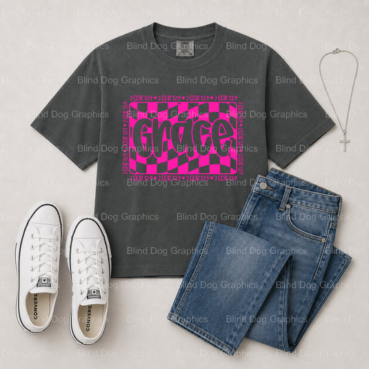 Amazing GRACE – Christian Premade DTF Transfer (view 2 of 2) – by Blind Dog Graphics – Premade Transfers – Christian, Faith