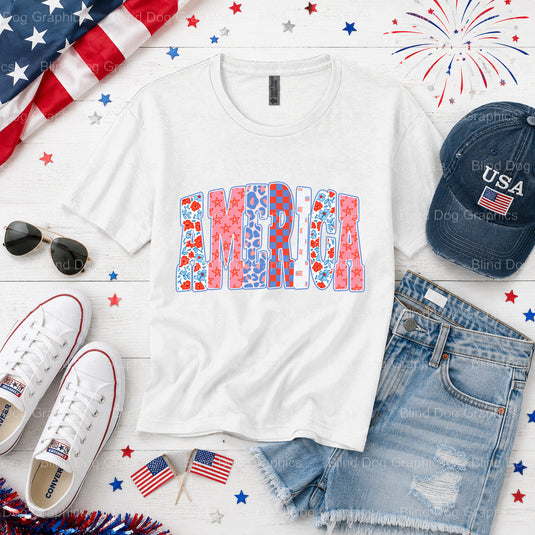 AMERICA EDGY – Fourth Of July DTF Transfer (view 1 of 2) – by Blind Dog Graphics – Premade Transfers – Fourth Of July, Pat...