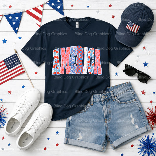 AMERICA EDGY – Fourth Of July DTF Transfer (view 2 of 2) – by Blind Dog Graphics – Premade Transfers – Fourth Of July, Pat...