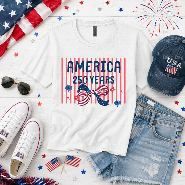 AMERICA – Fourth Of July DTF Transfer (view 1 of 2) – by Blind Dog Graphics – Premade Transfers – Fourth Of July, Patriotic