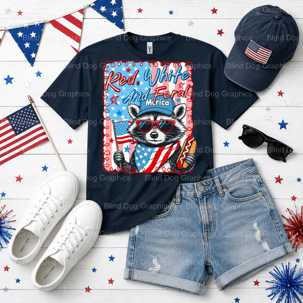 AMERICA – Fourth Of July DTF Transfer (view 2 of 2) – by Blind Dog Graphics – Premade Transfers – Fourth Of July, Patriotic