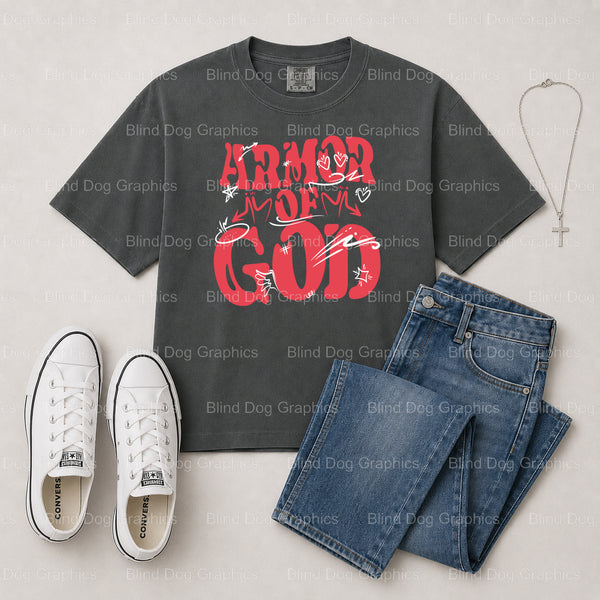 ARMOR OF GOD – Christian Premade DTF Transfer (view 2 of 2) – by Blind Dog Graphics – Premade Transfers – Christian, Faith