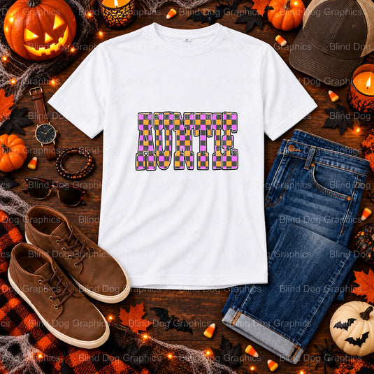 AUNTIE – Halloween Premade DTF Transfer (view 2 of 2) – by Blind Dog Graphics – Premade Transfers – Halloween, DTF Transfers