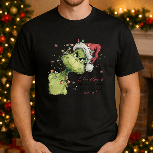 Retro Grinch Santa Hat Christmas Lights – Christmas Premade DTF Transfer