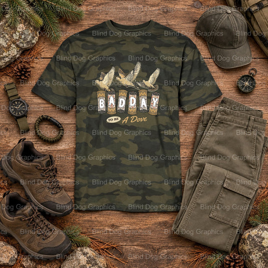 BAD DAY HUNTING IS BETTER THAN A GOOD DAY AT WORK - Hunting DTF Transfer (view 1 of 2) – by Blind Dog Graphics – Premade T...