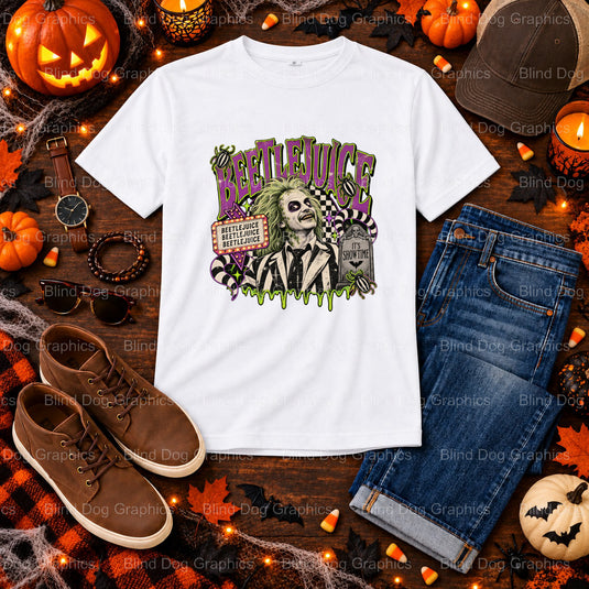 BOO Friendly Ghost – Halloween Premade DTF Transfer (view 2 of 2) – by Blind Dog Graphics – Premade Transfers – Halloween,...