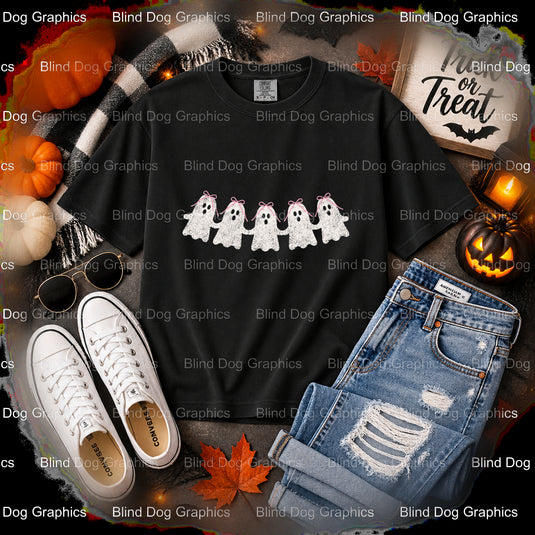 BOO GHOST – Halloween Premade DTF Transfer (view 2 of 2) – by Blind Dog Graphics – Premade Transfers – Halloween, DTF Tran...