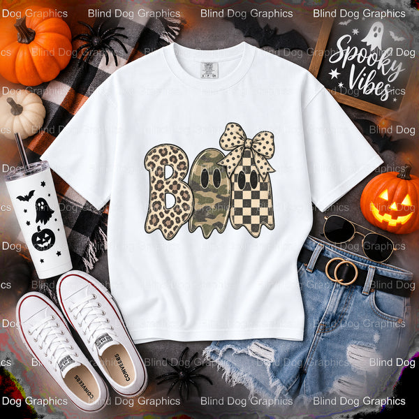 BOO – Halloween Premade DTF Transfer (view 1 of 2) – by Blind Dog Graphics – Premade Transfers – Halloween, DTF Transfers