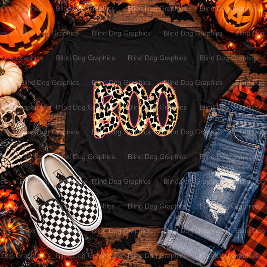 BOO! – Halloween Premade DTF Transfer (view 1 of 2) – by Blind Dog Graphics – Premade Transfers – Halloween, DTF Transfers