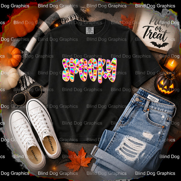 BOO! – Halloween Premade DTF Transfer (view 1 of 2) – by Blind Dog Graphics – Premade Transfers – Halloween, DTF Transfers