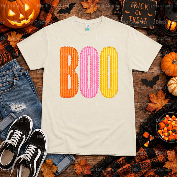 BOO – Halloween Premade DTF Transfer (view 1 of 2) – by Blind Dog Graphics – Premade Transfers – Halloween, DTF Transfers
