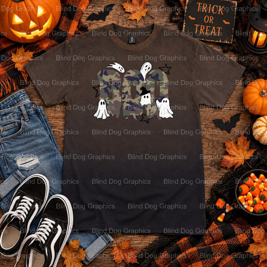 BOO – Halloween Premade DTF Transfer (view 2 of 2) – by Blind Dog Graphics – Premade Transfers – Halloween, DTF Transfers