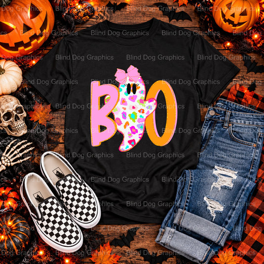 Boo! – Halloween Premade DTF Transfer (view 2 of 2) – by Blind Dog Graphics – Premade Transfers – Halloween, DTF Transfers
