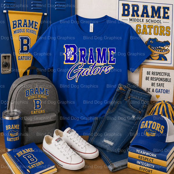 Brame Middle School BR_ME Gators Gator Head A and Claw Marks – Brame Middle School Premade DTF Transfer (view 2 of 2) – by...
