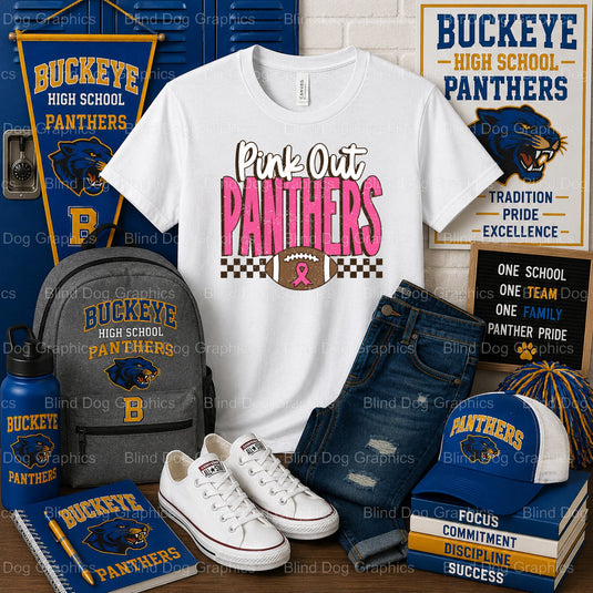 Buckeye PINK OUT Panthers – Buckeye High School Premade DTF Transfer (view 2 of 2) – by Blind Dog Graphis – Premade Transf...