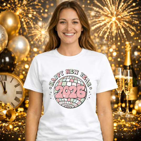 Groovy Happy New Year 2026 – New Years Premade DTF Transfer