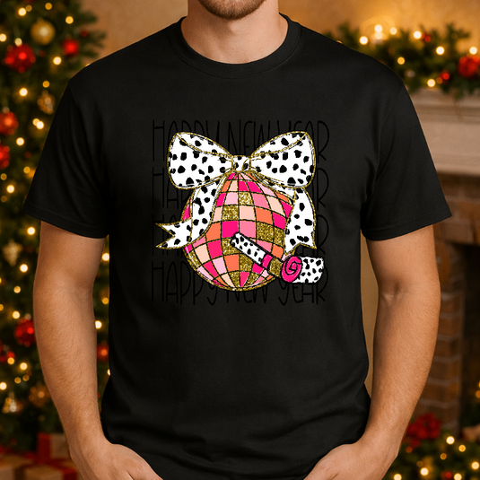 HAPPY NEW YEAR Disco Ball Celebration – New Years Premade DTF Transfer