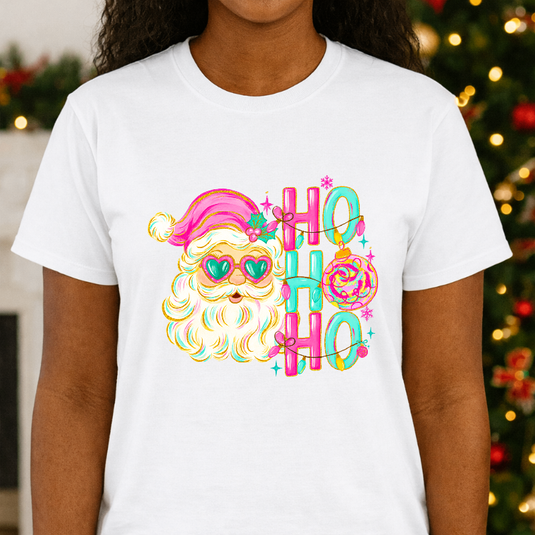 HO HO HO Preppy Santa with Sunglasses – Christmas Premade DTF Transfer