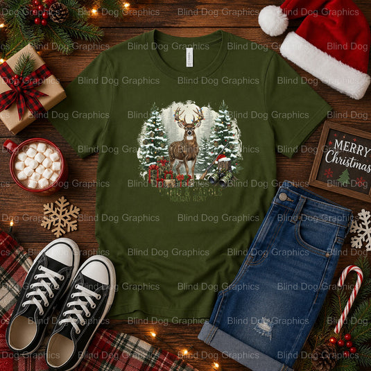CAMO AND CAROLS HOLIDAY HUNT – Christmas Premade DTF Transfer (view 2 of 2) – by Blind Dog Graphics – Premade Transfers –...