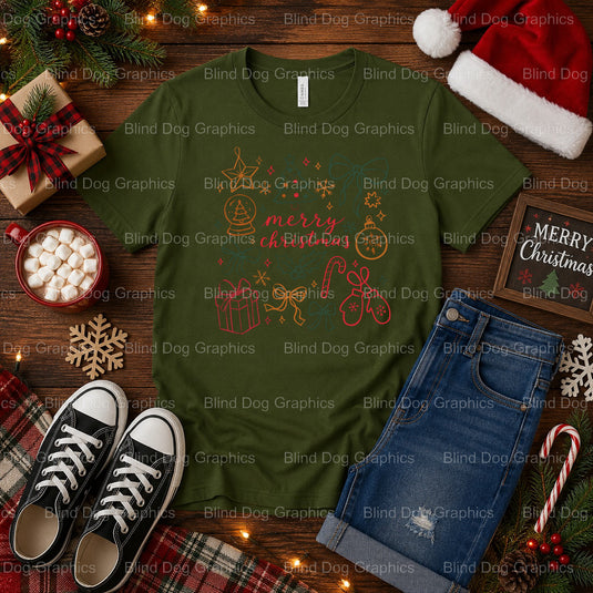Candy Cane with Holly – Christmas Premade DTF Transfer (view 1 of 2) – by Blind Dog Graphics – Premade Transfers – Christm...