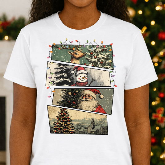 Santa Head and Peppermint Swirl – Christmas Premade DTF Transfer