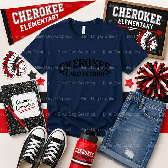 CHEROKEE ELEMENTARY BRAVES SPIRIT – School Spirit Premade DTF Transfer (view 2 of 2) – by Blind Dog Graphics – Premade Tra...