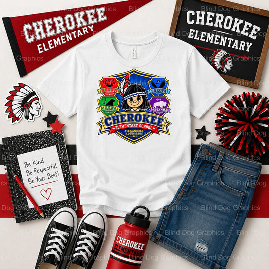 CHEROKEE ELEMENTARY CHIEFS – School Spirit Premade DTF Transfer (view 1 of 2) – by Blind Dog Graphics – Premade Transfers...