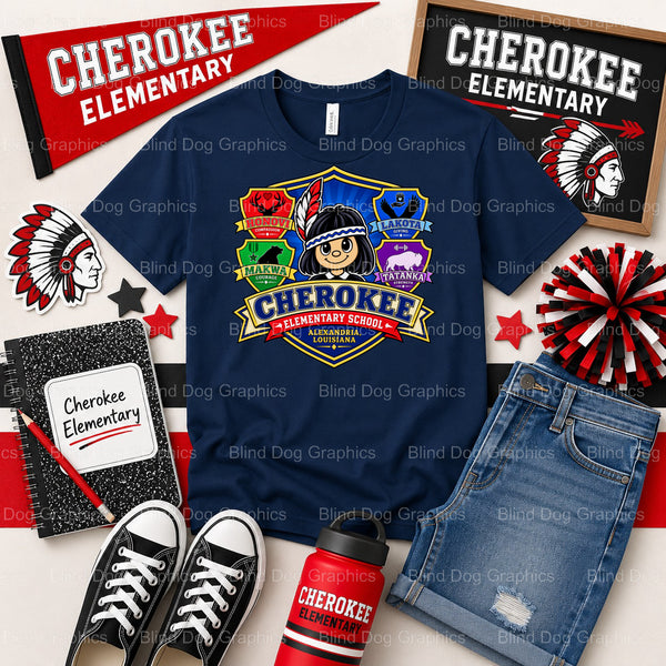 CHEROKEE ELEMENTARY CHIEFS – School Spirit Premade DTF Transfer (view 2 of 2) – by Blind Dog Graphics – Premade Transfers...