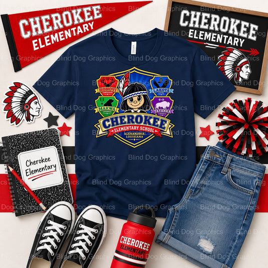 CHEROKEE ELEMENTARY CHIEFS – School Spirit Premade DTF Transfer (view 2 of 2) – by Blind Dog Graphics – Premade Transfers...