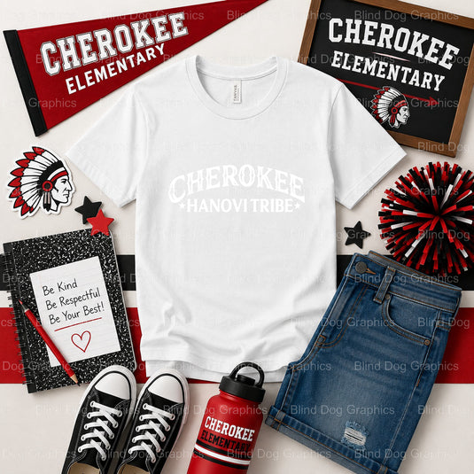 CHEROKEE ELEMENTARY STAFF – School Spirit Premade DTF Transfer (view 1 of 2) – by Blind Dog Graphics – Premade Transfers –...