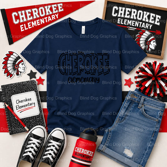 CHEROKEE ELEMENTARY TEACHER – School Spirit Premade DTF Transfer (view 1 of 2) – by Blind Dog Graphics – Premade Transfers...