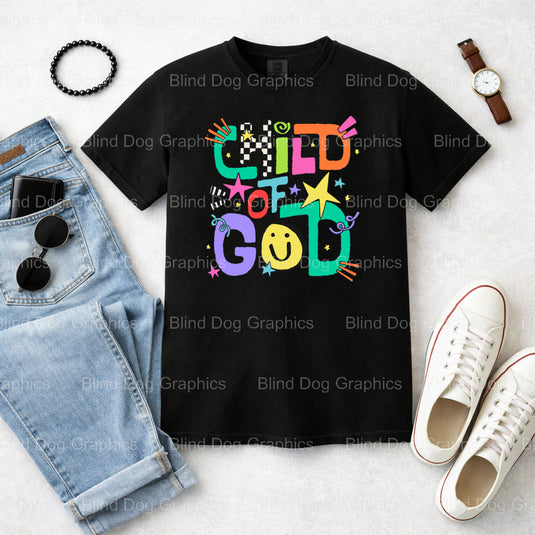 CHILD OF GOD – Christian Premade DTF Transfer (view 1 of 2) – by Blind Dog Graphics – Premade Transfers – Christian, Faith