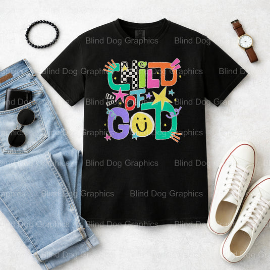 Child of God – Christian Premade DTF Transfer (view 1 of 2) – by Blind Dog Graphics – Premade Transfers – Christian, Faith