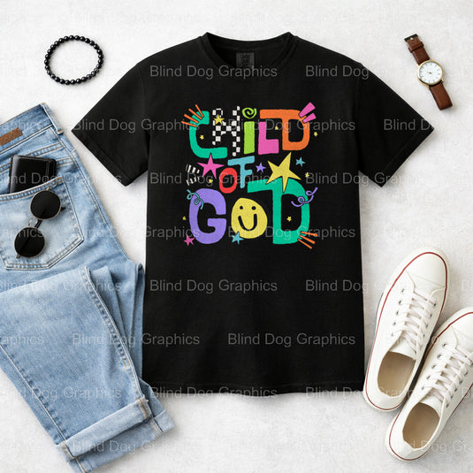Child of God – Christian Premade DTF Transfer (view 2 of 2) – by Blind Dog Graphics – Premade Transfers – Christian, Faith
