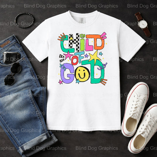 CHILD OF GOD – Christian Premade DTF Transfer (view 2 of 2) – by Blind Dog Graphics – Premade Transfers – Christian, Faith