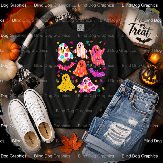 Cowboy Ghost – Halloween Premade DTF Transfer (view 2 of 2) – by Blind Dog Graphics – Premade Transfers – Halloween, DTF T...