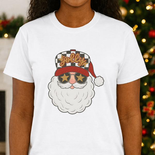 Preppy Checkered Santa – Christmas Premade DTF Transfer