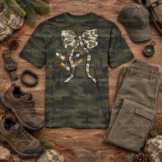DEER CAMP - Hunting Deer Buck Premade DTF Transfer (view 1 of 2) – by Blind Dog Graphics – Premade Transfers – Hunting, Ou...