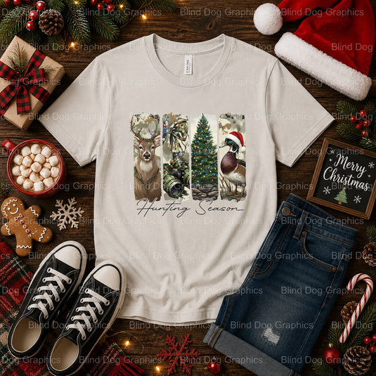 Deer Head with Buffalo Check Santa Hat – Christmas Premade DTF Transfer (view 2 of 2) – by Blind Dog Graphics – Premade Tr...