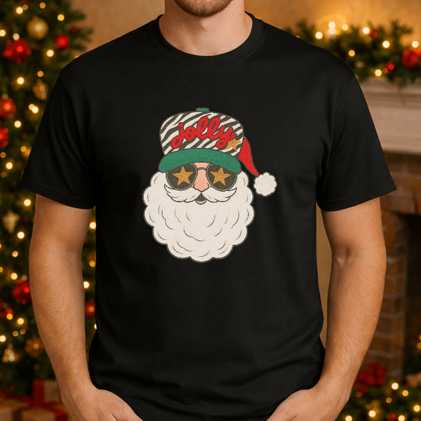 Preppy Zebra Santa Head – Christmas Premade DTF Transfer