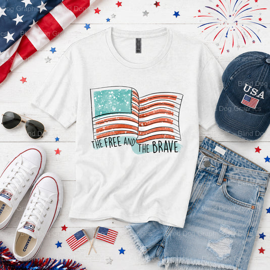 Distressed American Flag – Fourth Of July DTF Transfer (view 2 of 2) – by Blind Dog Graphics – Premade Transfers – Fourth...