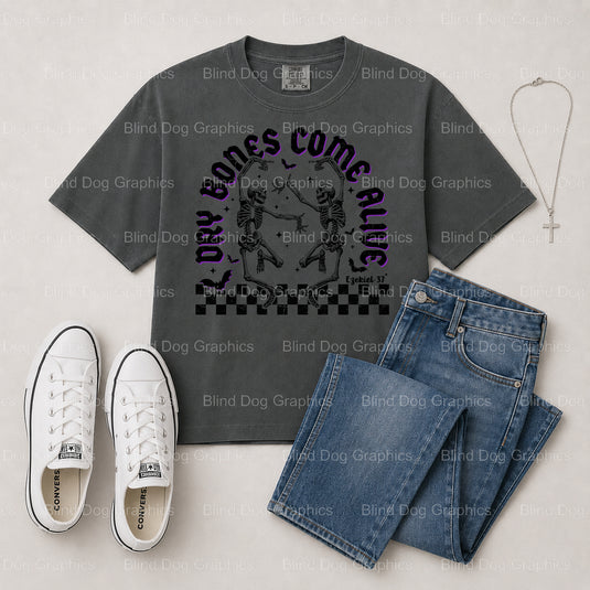 Dry Bones Come Alive – Christian Premade DTF Transfer (view 2 of 2) – by Blind Dog Graphics – Premade Transfers – Christia...