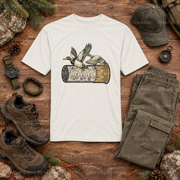 DUCK MAMA - Hunting Premade DTF Transfer (view 1 of 2) – by Blind Dog Graphics – Premade Transfers – Hunting, Outdoors