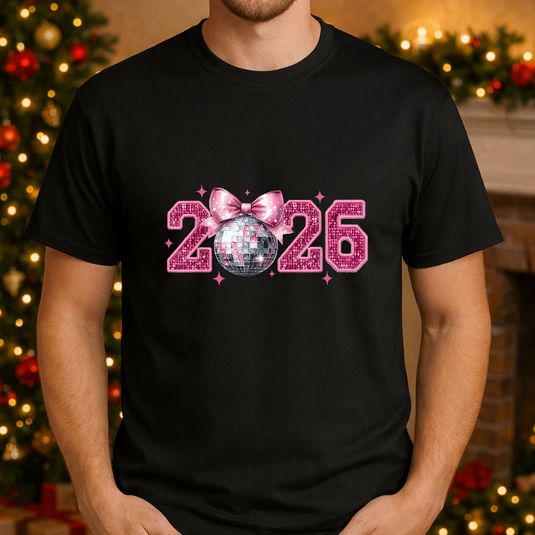 Happy New Year 2026 Disco Ball – New Years Premade DTF Transfer