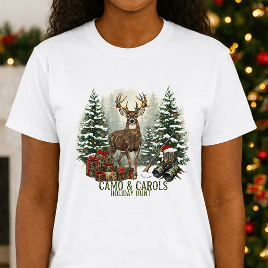 Camo Buck Santa Hat – Christmas Holiday Premade DTF Transfer