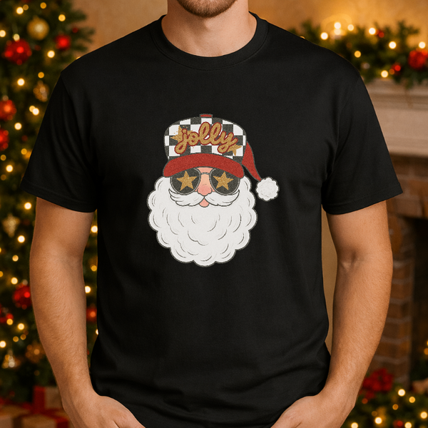 Preppy Checkered Santa – Christmas Premade DTF Transfer