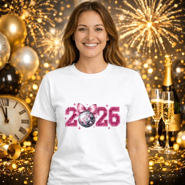 Happy New Year 2026 Disco Ball – New Years Premade DTF Transfer