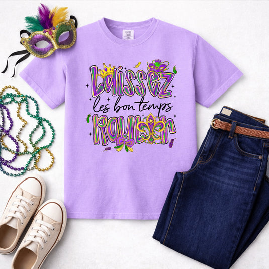 Laissez Les Bon Temps Rouler Paint Stroke – Mardi Gras Premade DTF Transfer